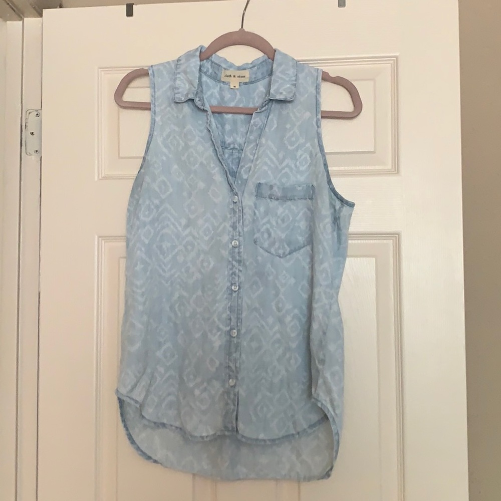 Cloth & Stone Light Blue Sleeveless Top